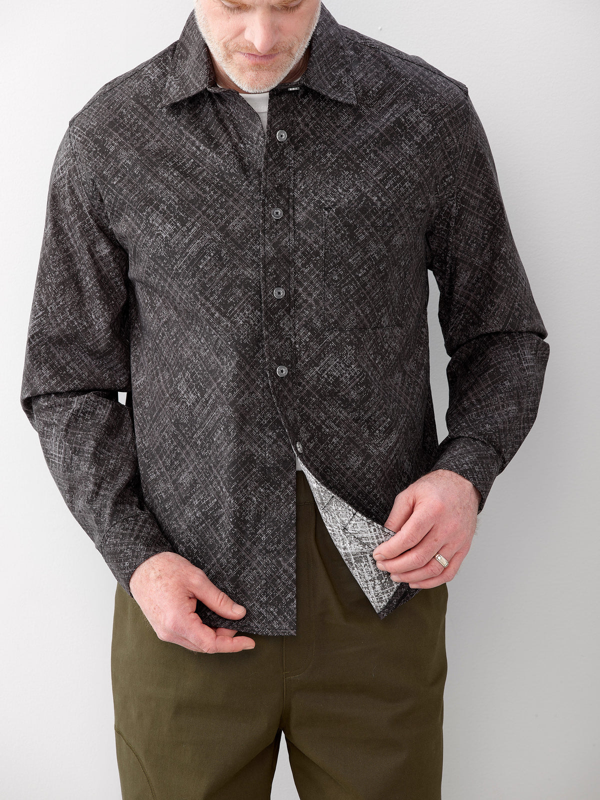 Men's Self Dressing Magnetic Buttons Dress Shirt - Silverts 16