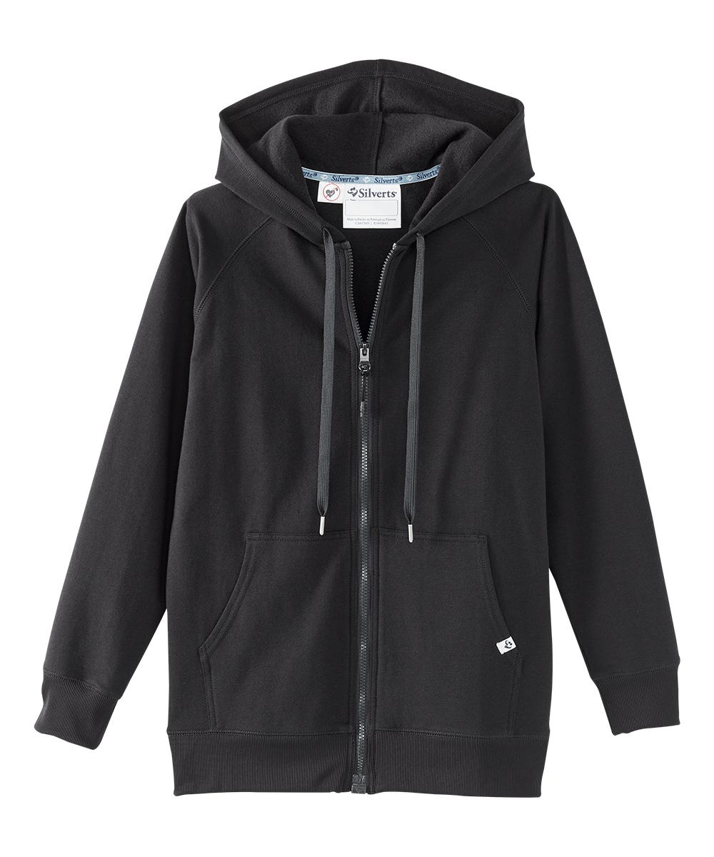 Womens Magnetic-Zipper Hoodie with Pockets - Silverts 1