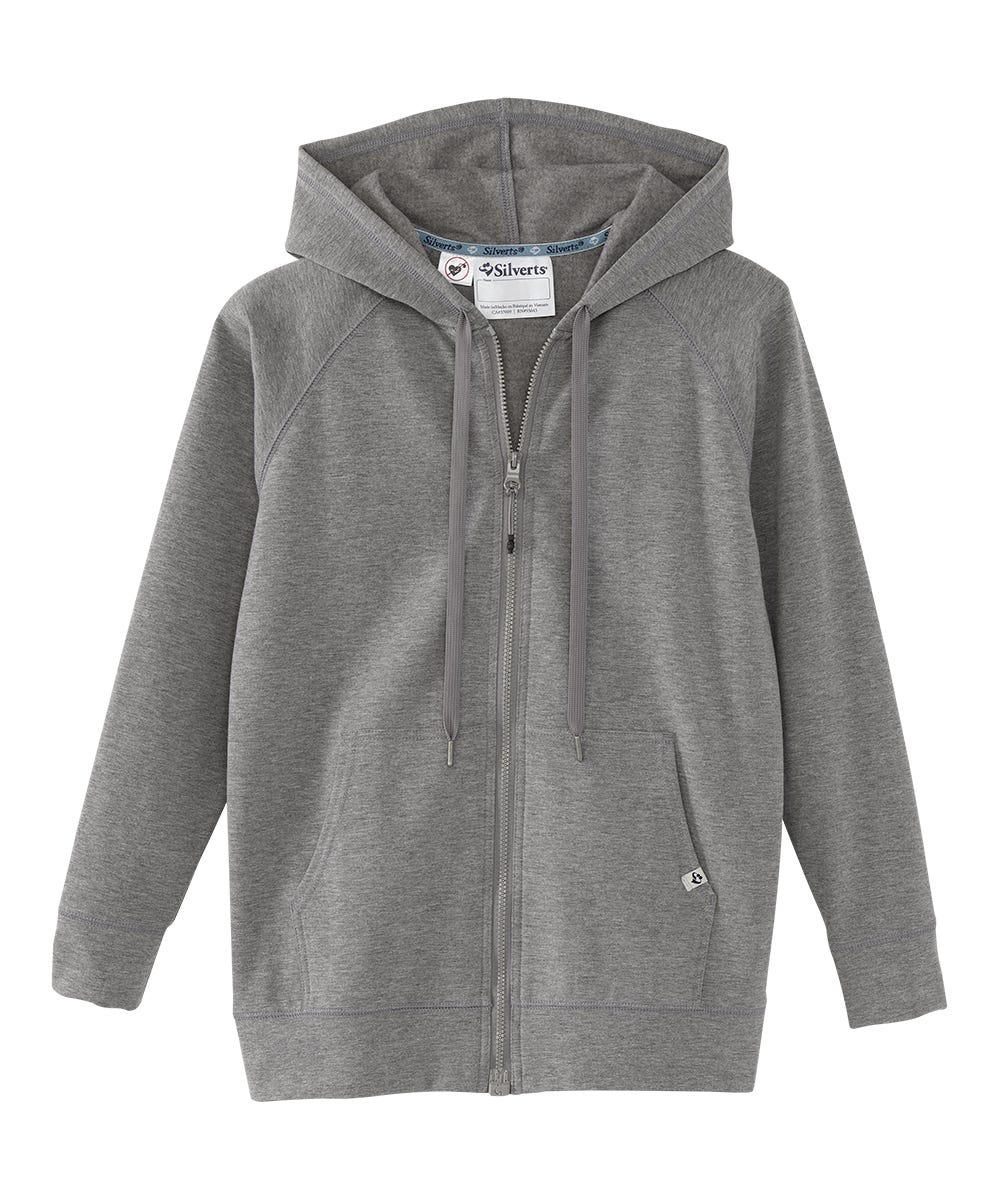 Womens Magnetic-Zipper Hoodie with Pockets - Silverts 60
