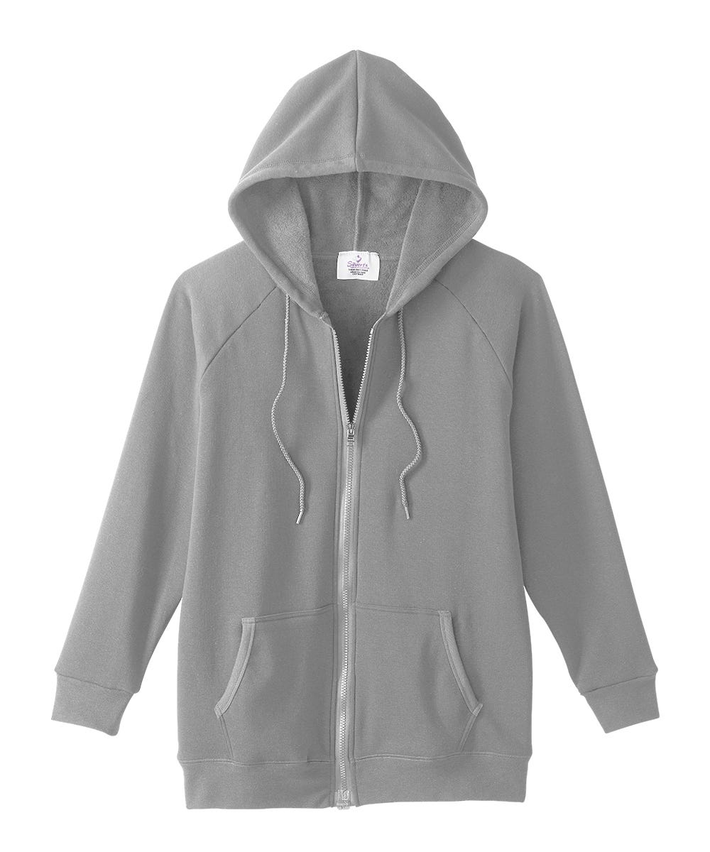Womens Magnetic-Zipper Hoodie with Pockets - Silverts 40