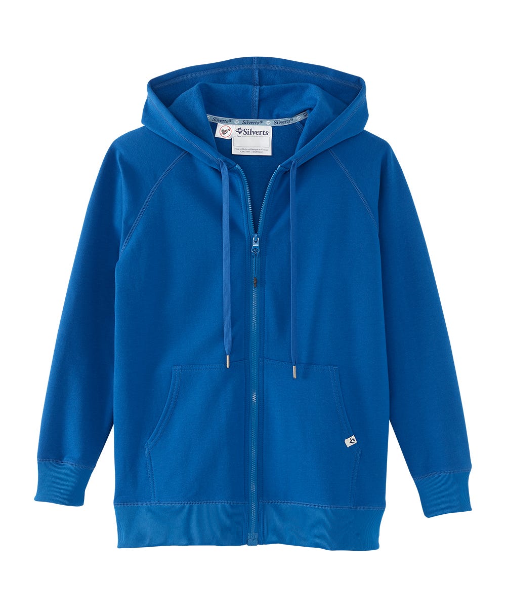 Womens Magnetic-Zipper Hoodie with Pockets - Silverts 70