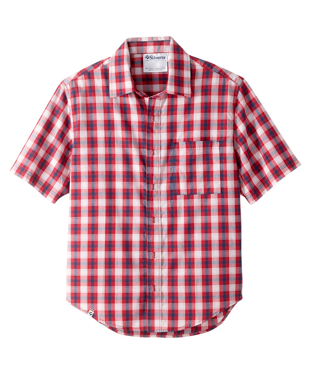 Magnetic Buttons Men's Short Sleeve Shirt - Silverts 16