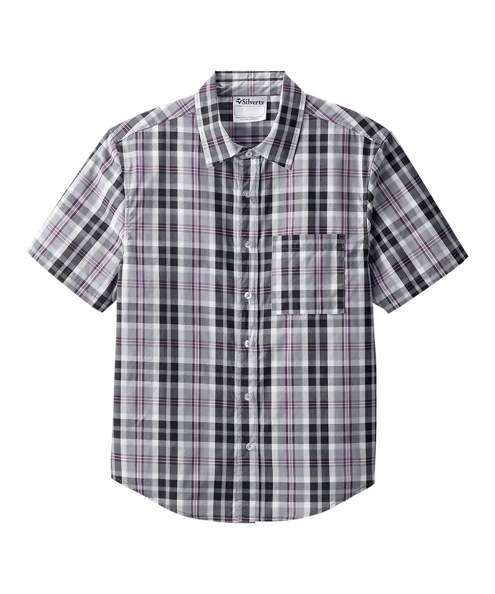 Magnetic Buttons Men's Short Sleeve Shirt - Silverts 7