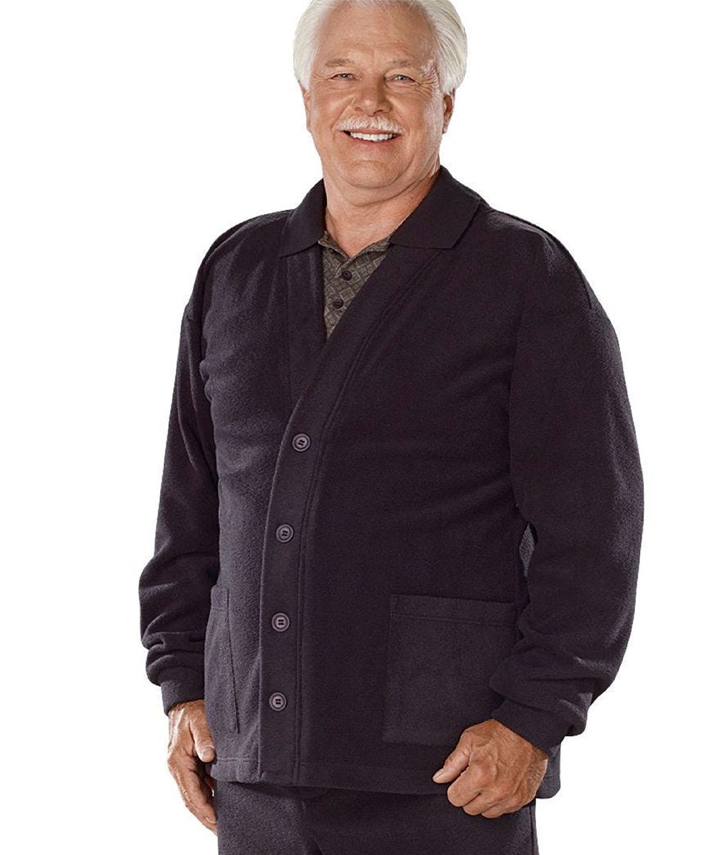 Men's Adaptive Soft Fleece Cardigans - Silverts 9