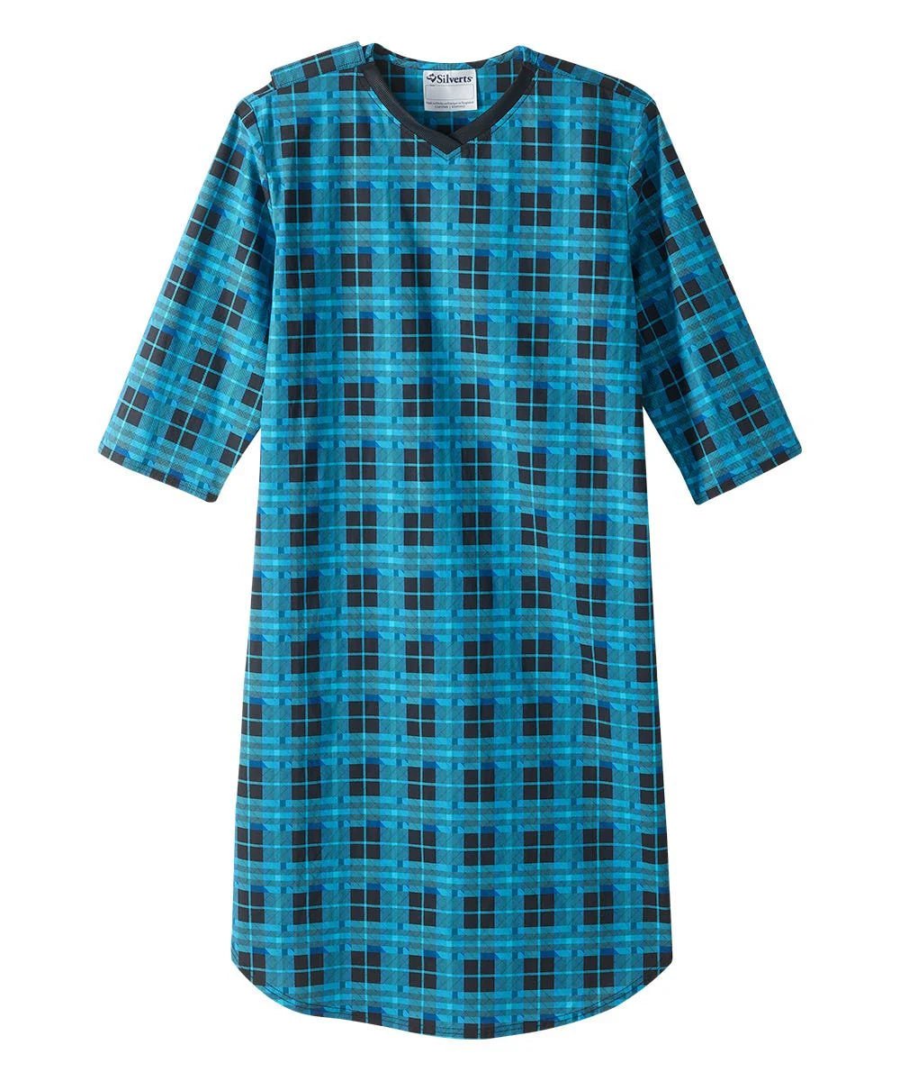 Men's Flannel Hospital & Home Care Gown - Silverts 28