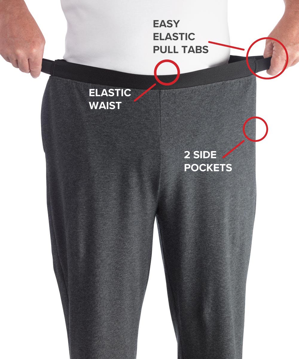 Mens Arthritis Easy Grip Wide Leg Pull On Pants - Clearance - Silverts 13