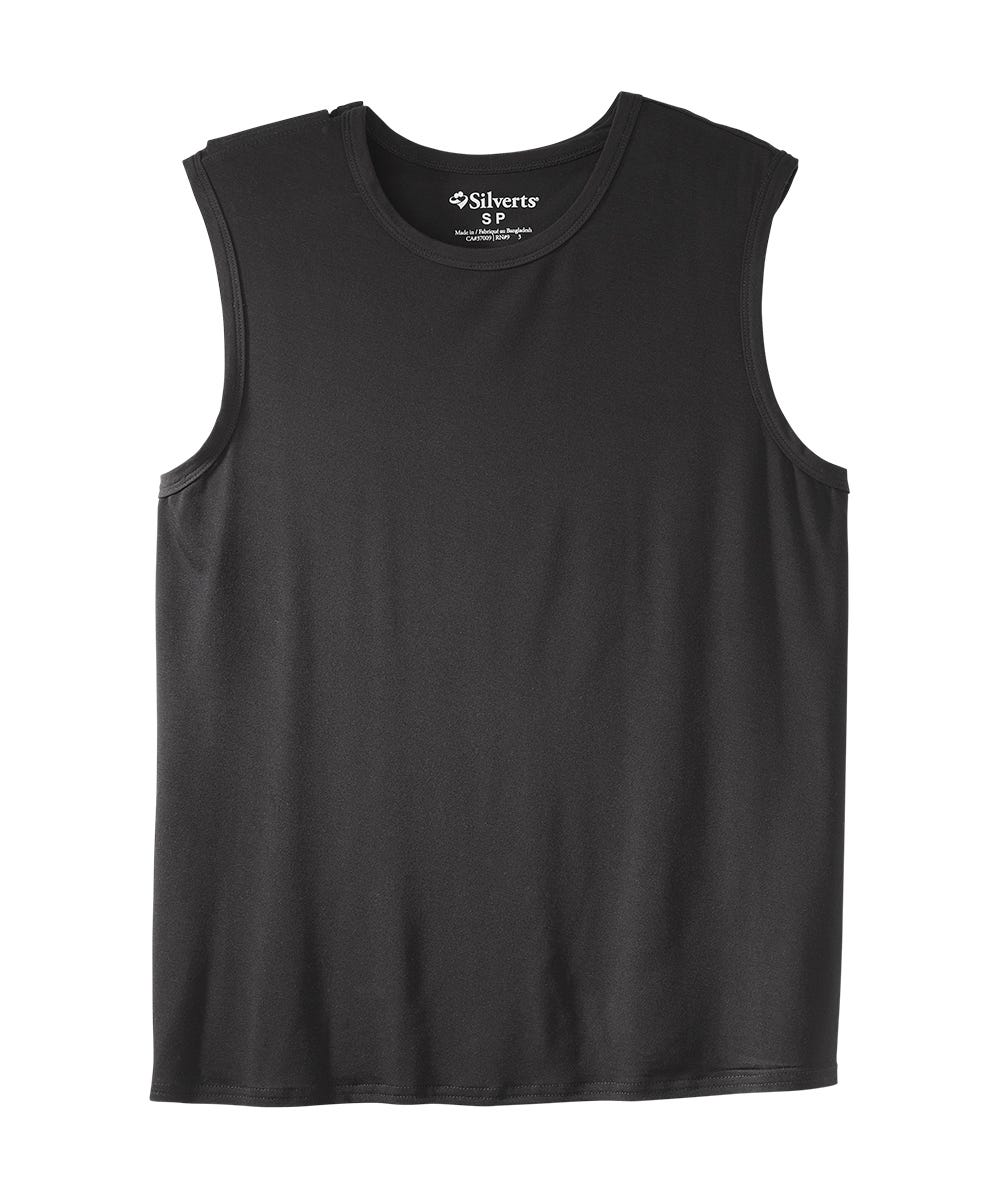 Mens Soft Modal Open Back Undervest - Silverts 8
