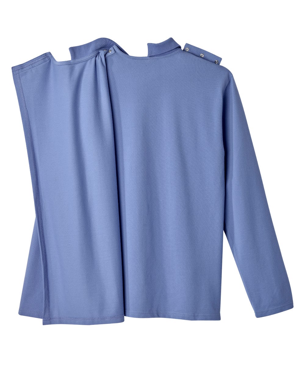 Men's Adaptive Open Back Polo Shirt with Long Sleeves - Clearance - Silverts 9
