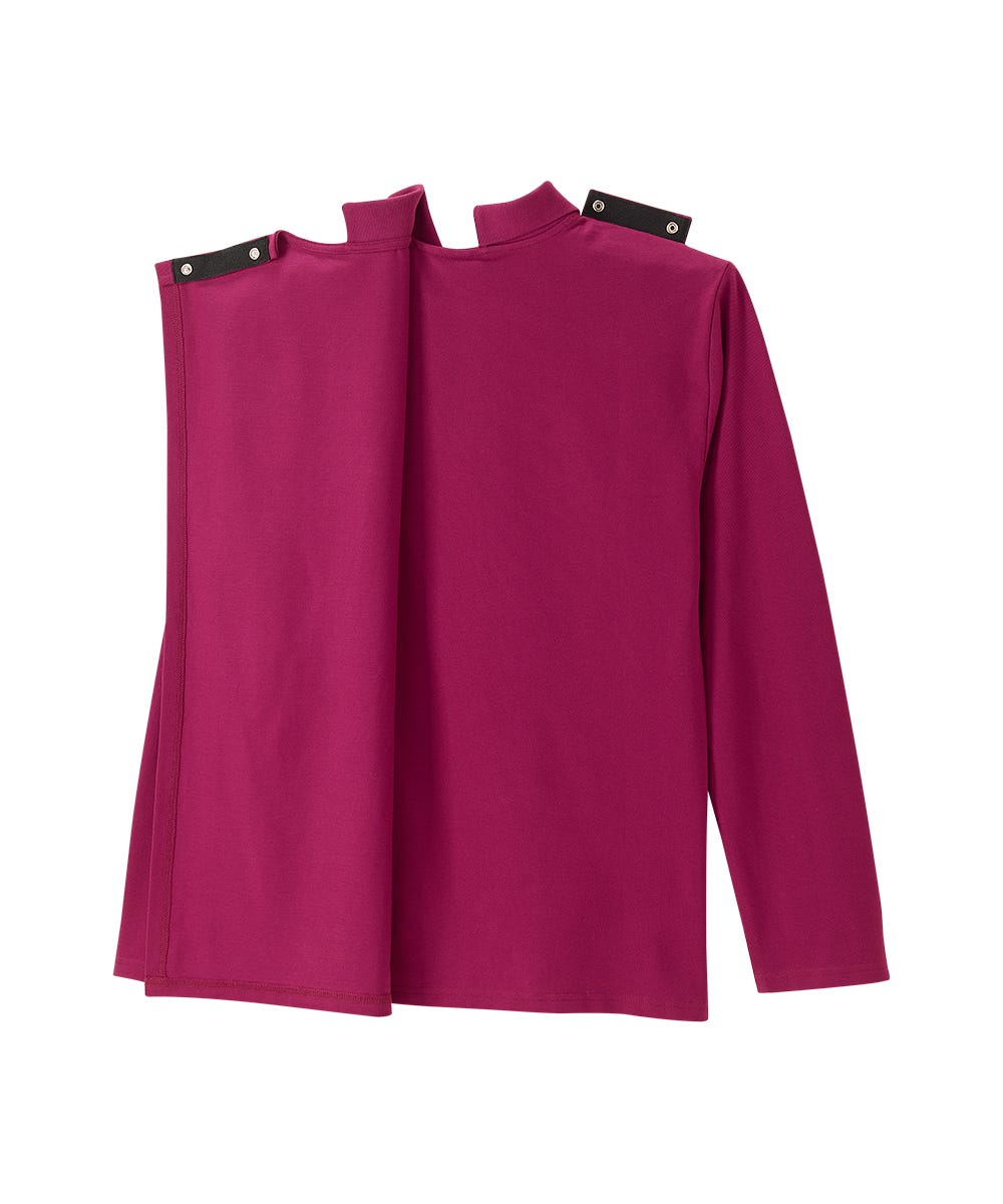 Men's Adaptive Open Back Polo Shirt with Long Sleeves - Clearance