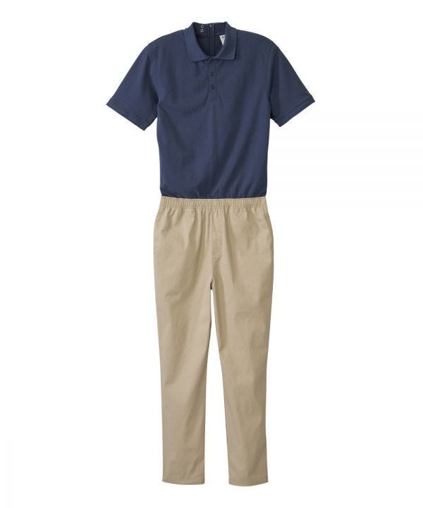 Men's Stay Dressed Jumpsuit with Short Sleeve Polo Shirt - Silverts 2