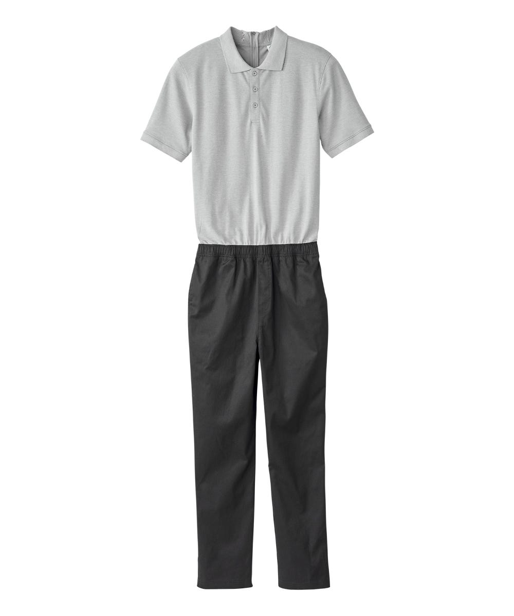 Men's Stay Dressed Jumpsuit with Short Sleeve Polo Shirt - Silverts 6
