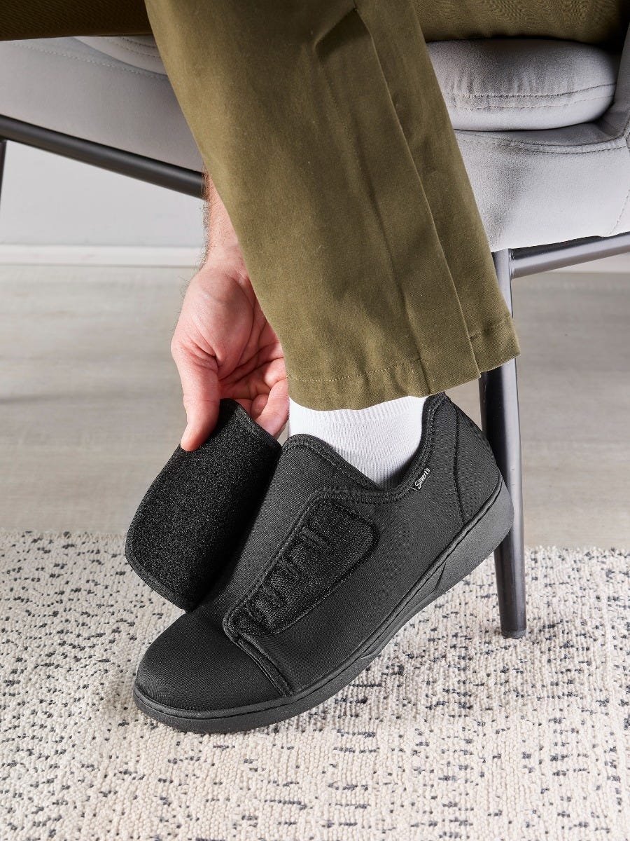 Men’s Protective Easy Close Shoes – Adjustable Fit (Regular to Extra Wide) - Silverts 51