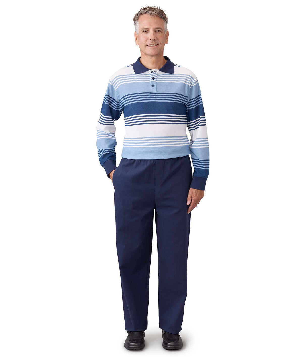Men's Stay Dressed Jumpsuit with Long Sleeve Polo Shirt - Silverts 20