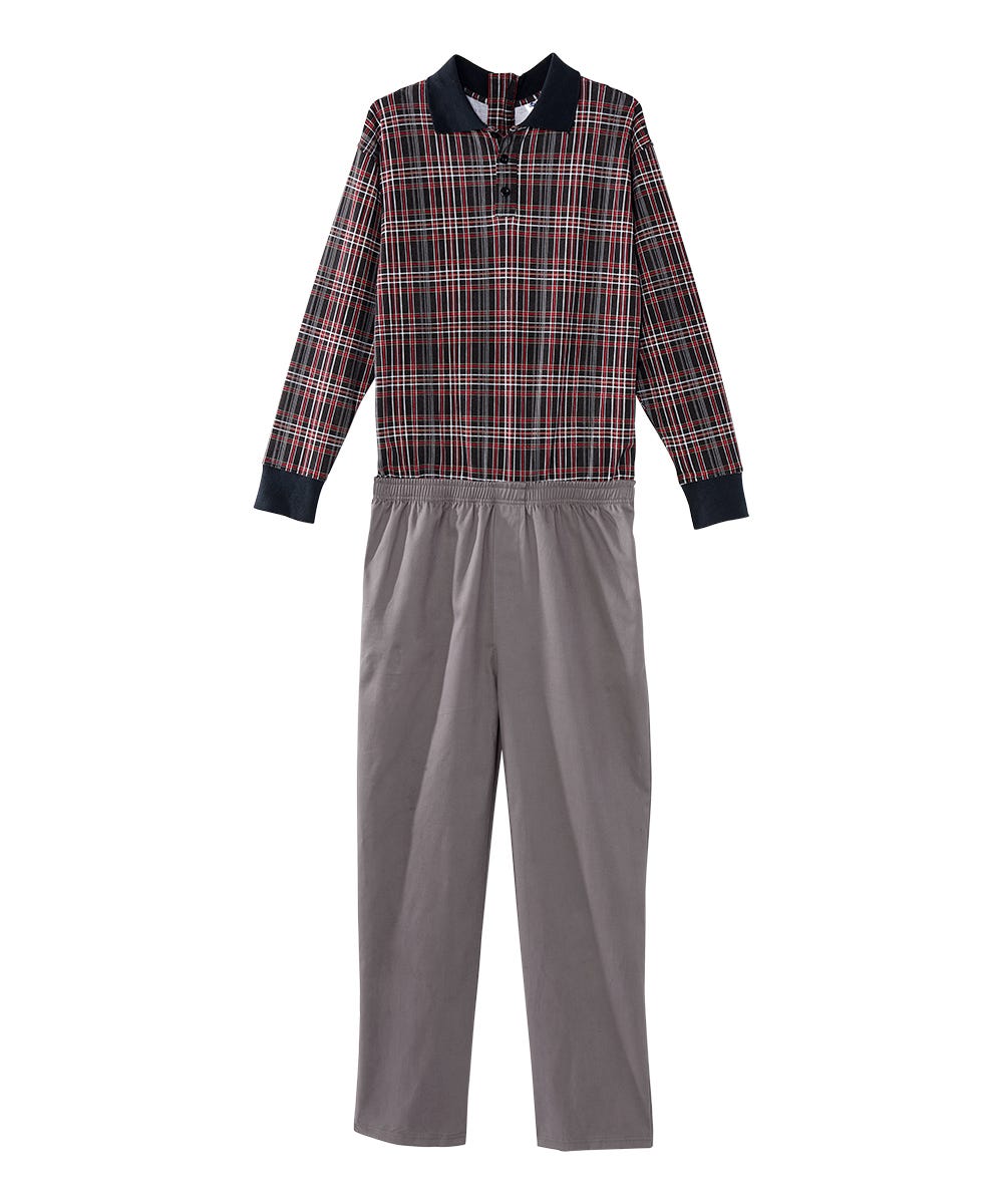 Men's Stay Dressed Jumpsuit with Long Sleeve Polo Shirt - Silverts 17
