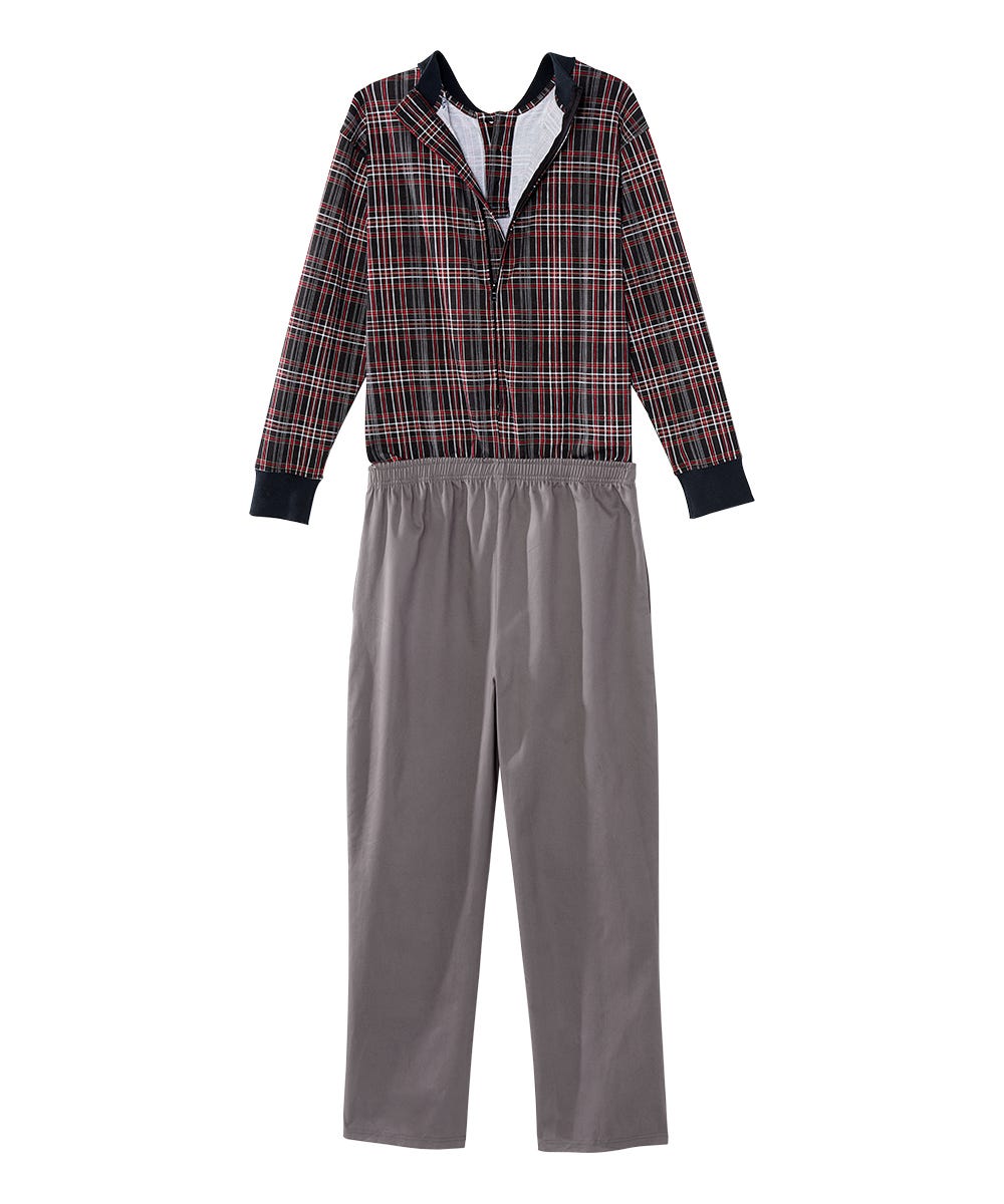 Men's Stay Dressed Jumpsuit with Long Sleeve Polo Shirt - Silverts 18