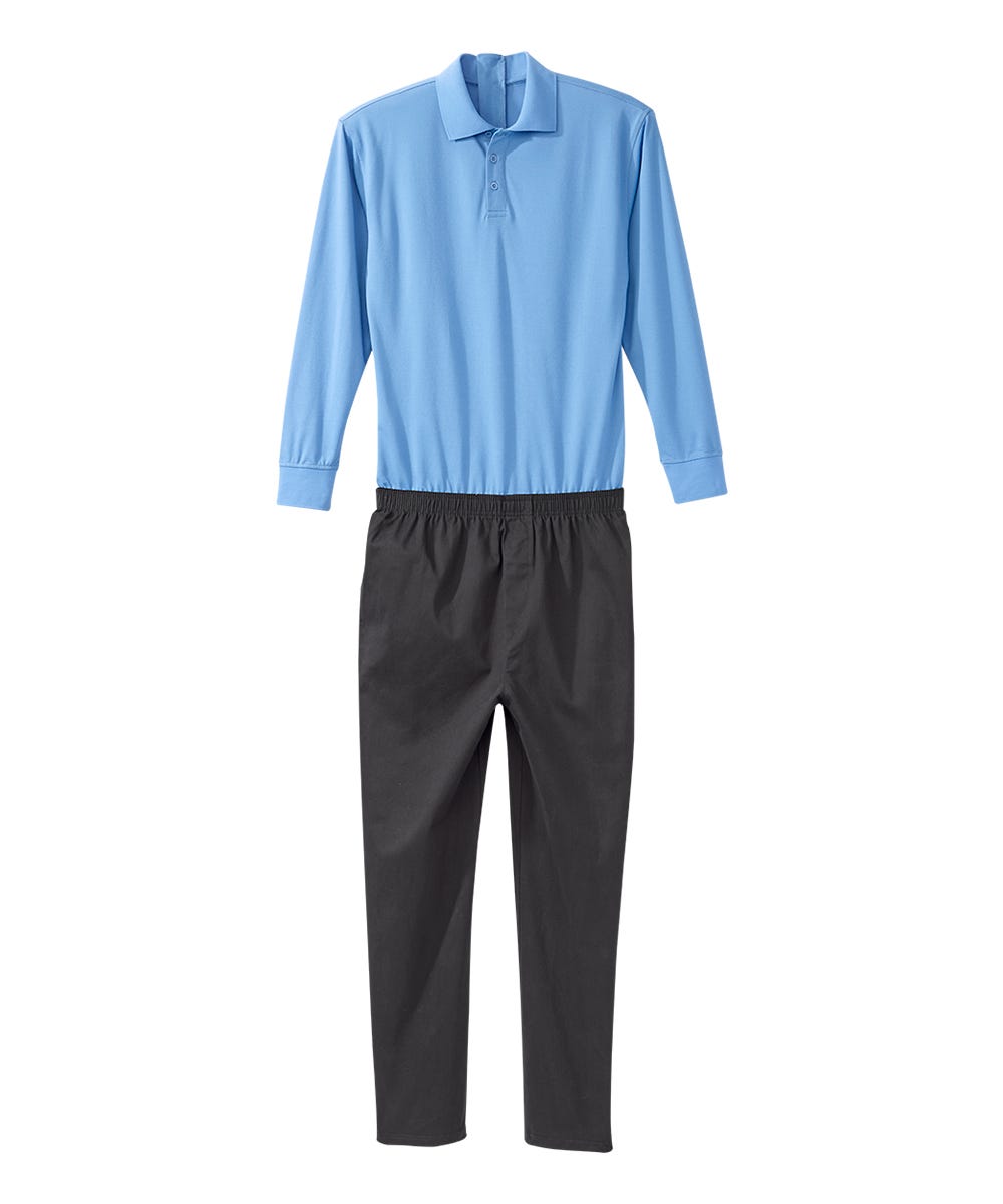 Men's Stay Dressed Jumpsuit with Long Sleeve Polo Shirt - Silverts 8
