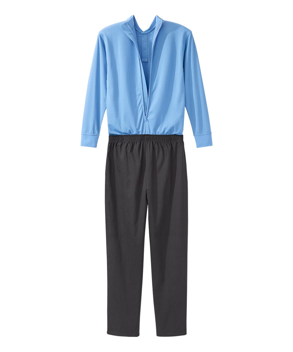 Men's Stay Dressed Jumpsuit with Long Sleeve Polo Shirt - Silverts 2