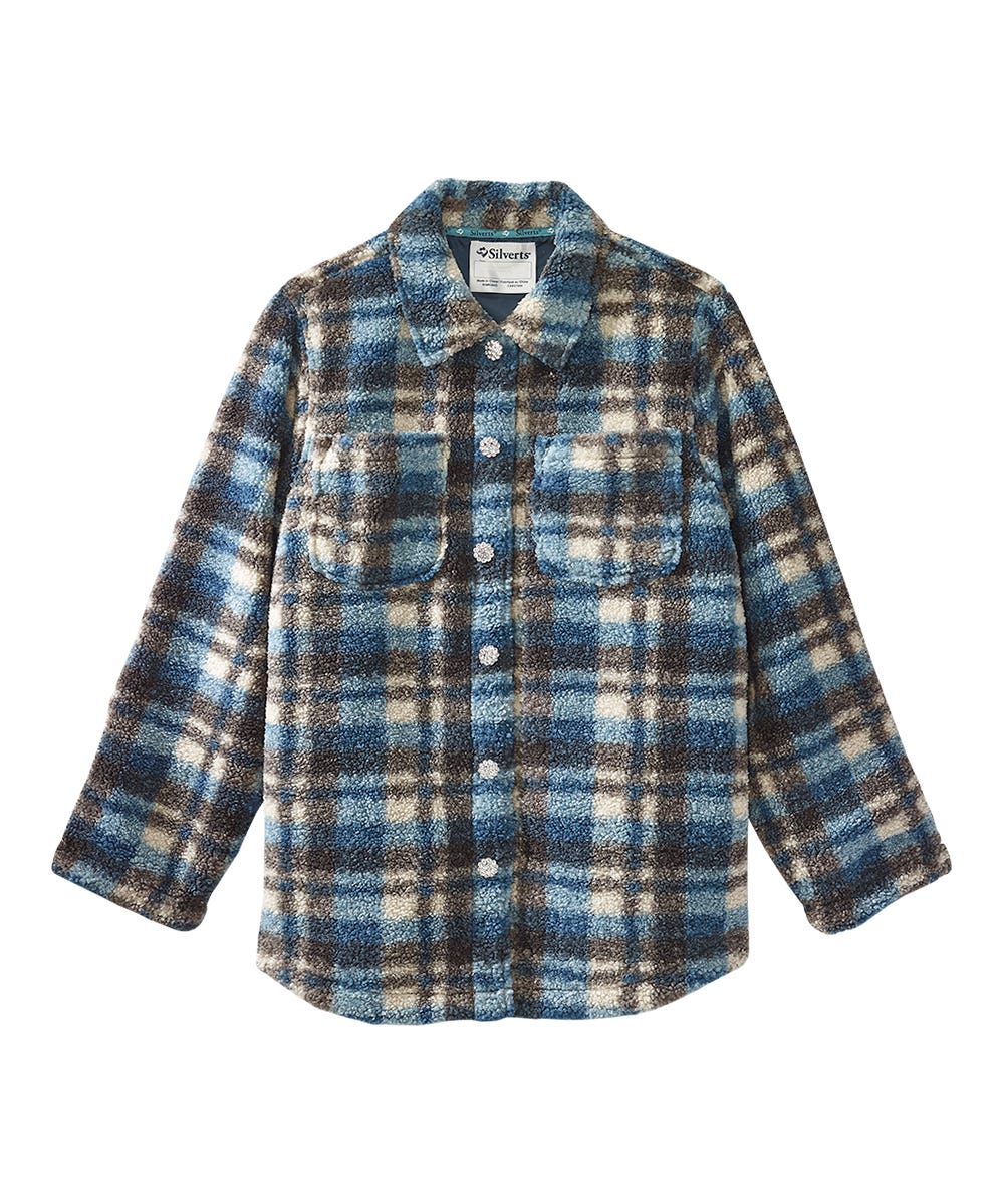 Women's Magnetic Button Front Shacket - Silverts 14