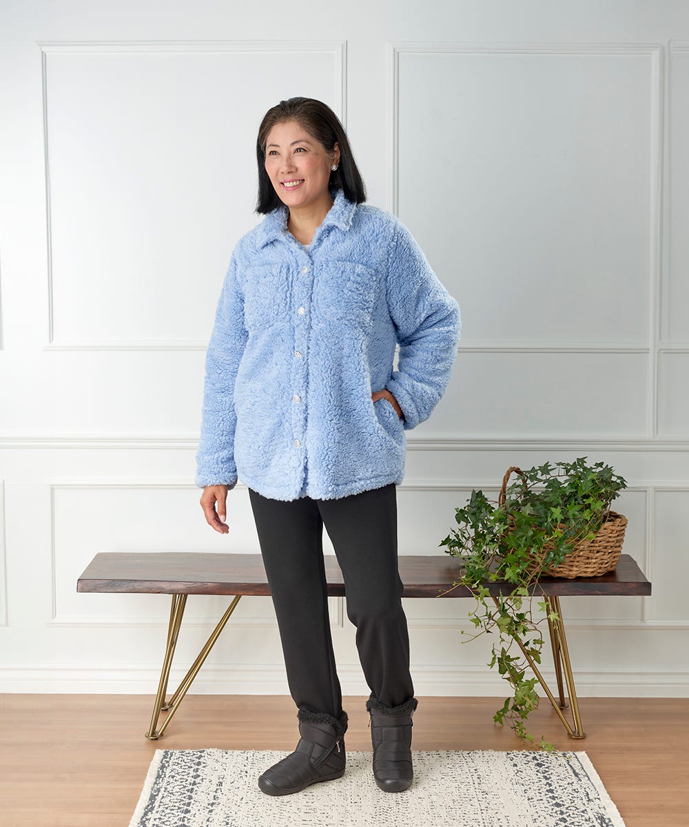 Women's Magnetic Button Front Shacket - Silverts 4