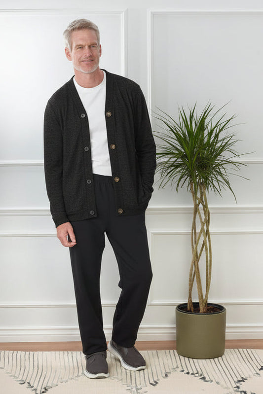 Men's Magnetic Button Front Cardigan - Silverts 1