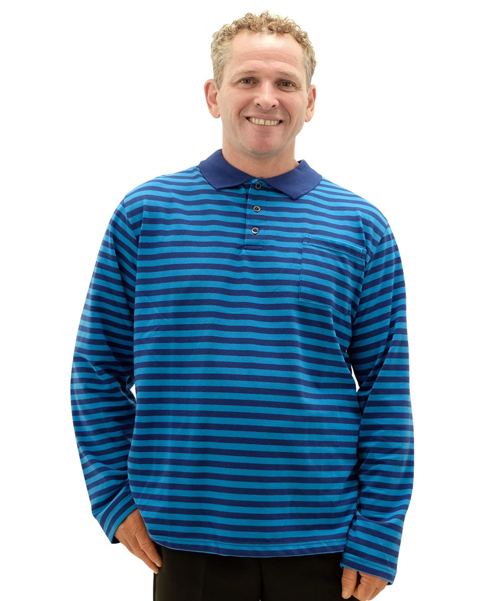 Mens Adaptive Polo Shirt Top - Adaptive Golf Shirt - Silverts 10