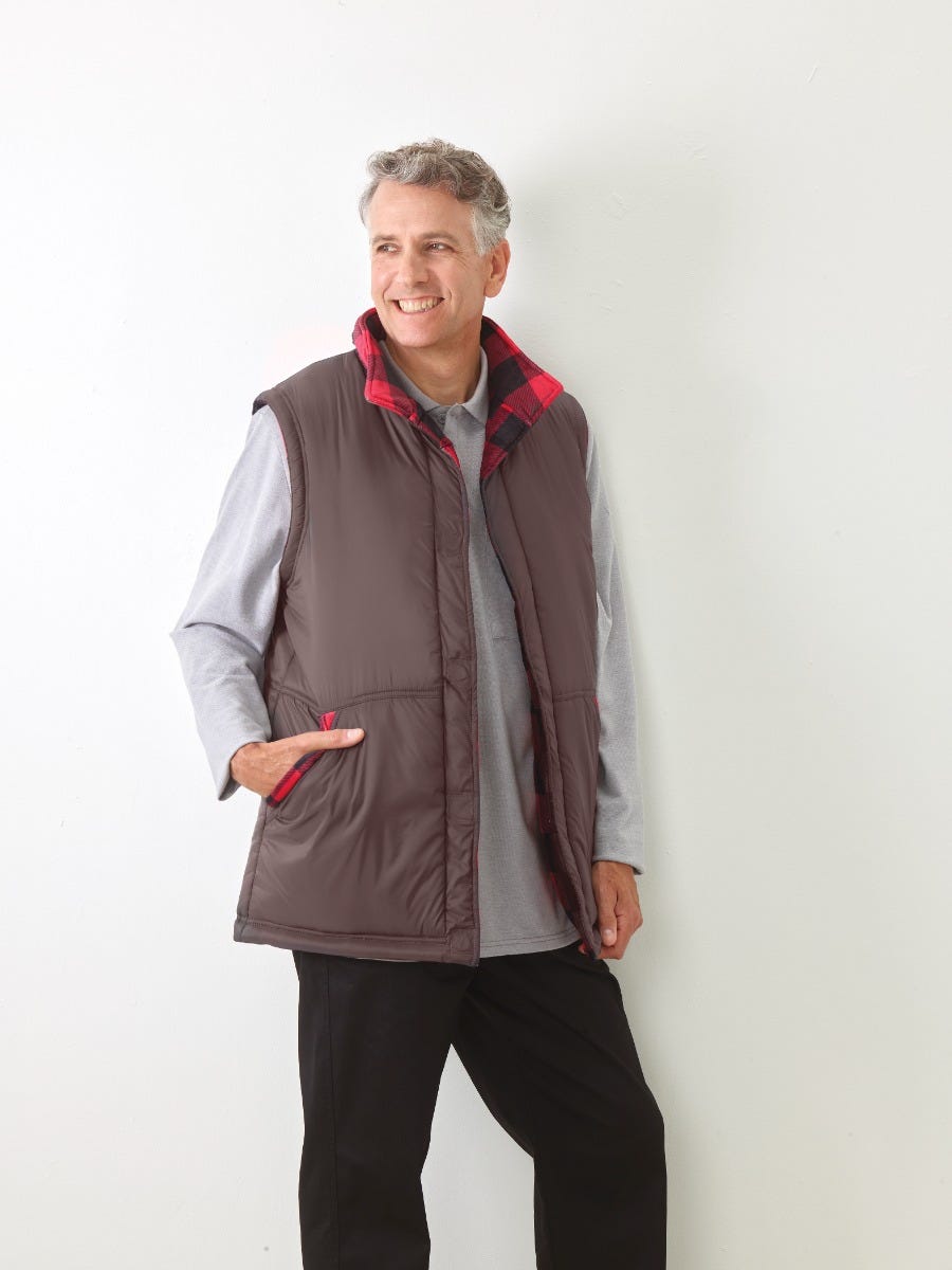 Men's Reversible Magnetic Front Vest - Silverts 9