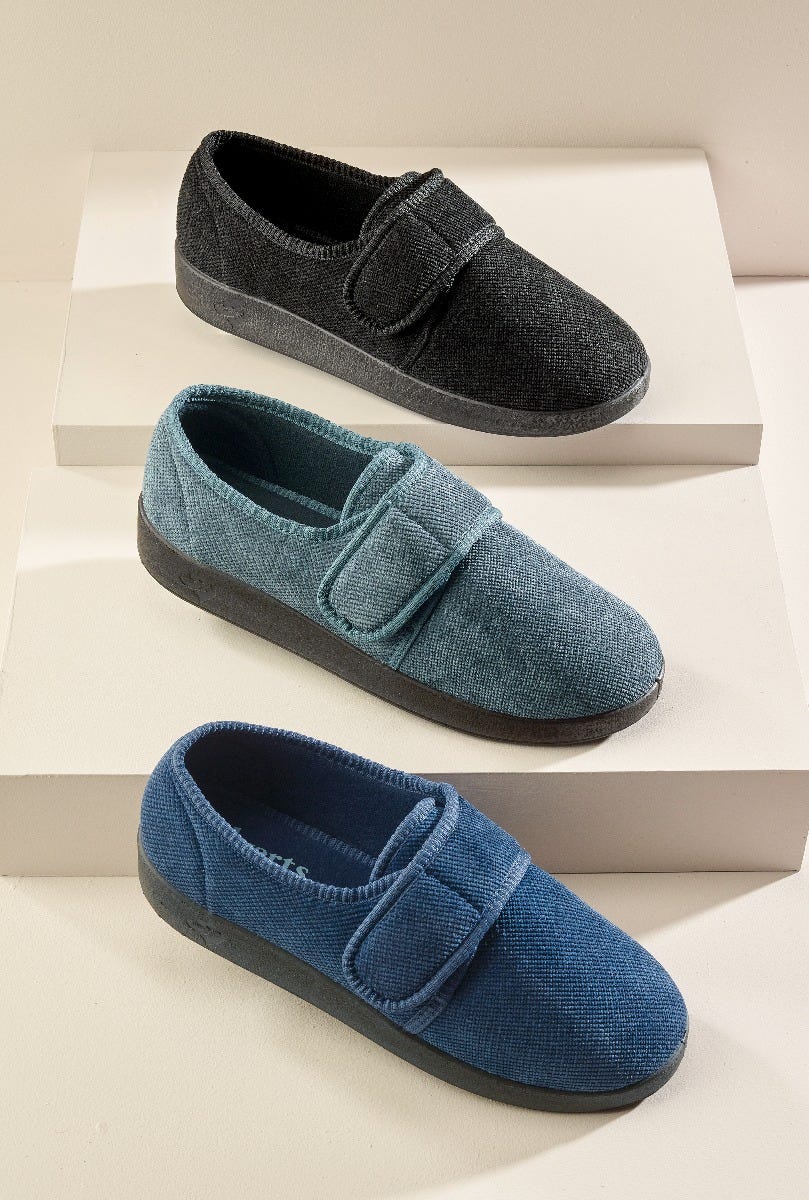 Men’s Soft Slippers with Easy Closures – Adjustable Fit (Regular to Extra Wide) - Silverts 4