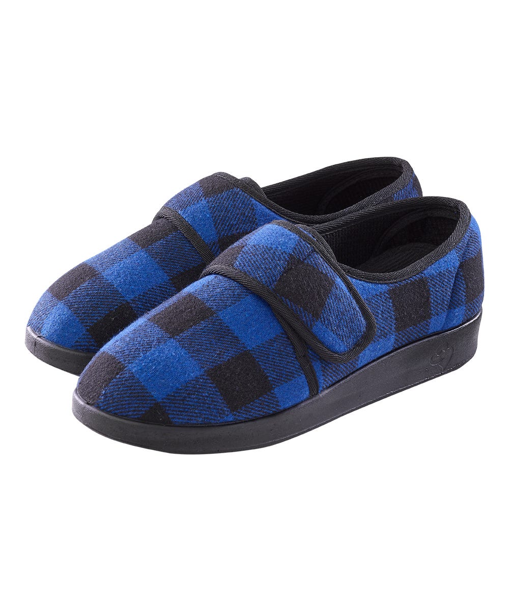 Men’s Soft Slippers with Easy Closures – Adjustable Fit (Regular to Extra Wide) - Silverts 9
