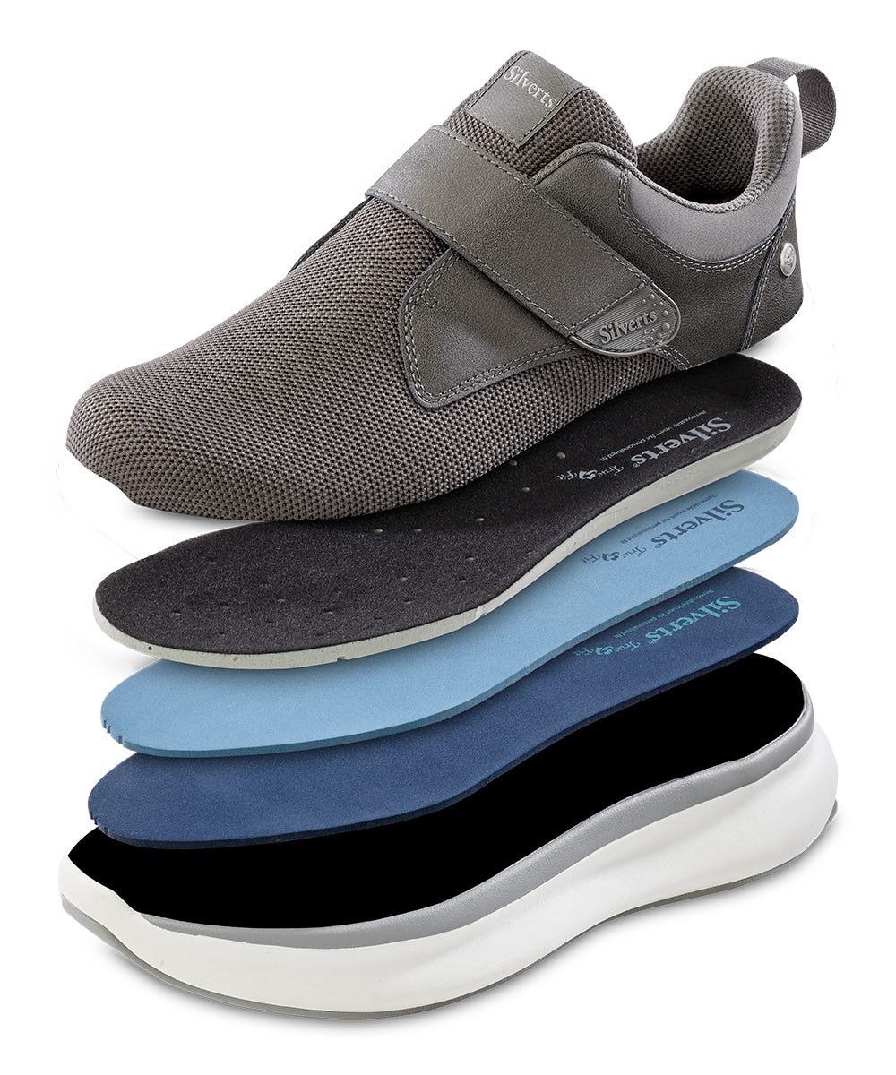 Men’s Single Strap Walking Shoes – Adjustable Fit (Regular to Extra Wide) - Silverts 11