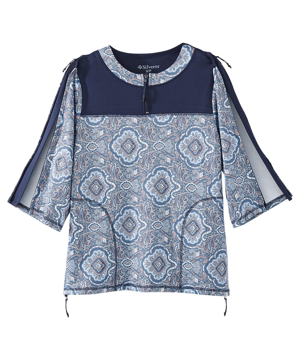 Women's Post Surgery 1/4 Zip Recovery Top - Silverts 7