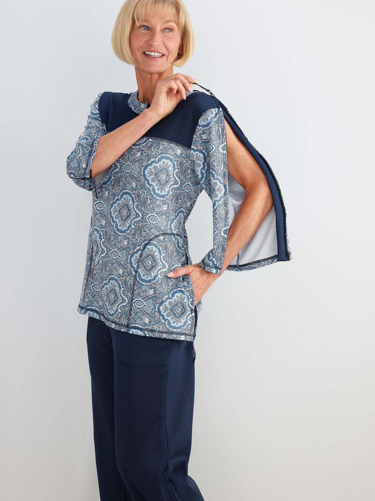 Women's Post Surgery 1/4 Zip Recovery Top - Silverts 10