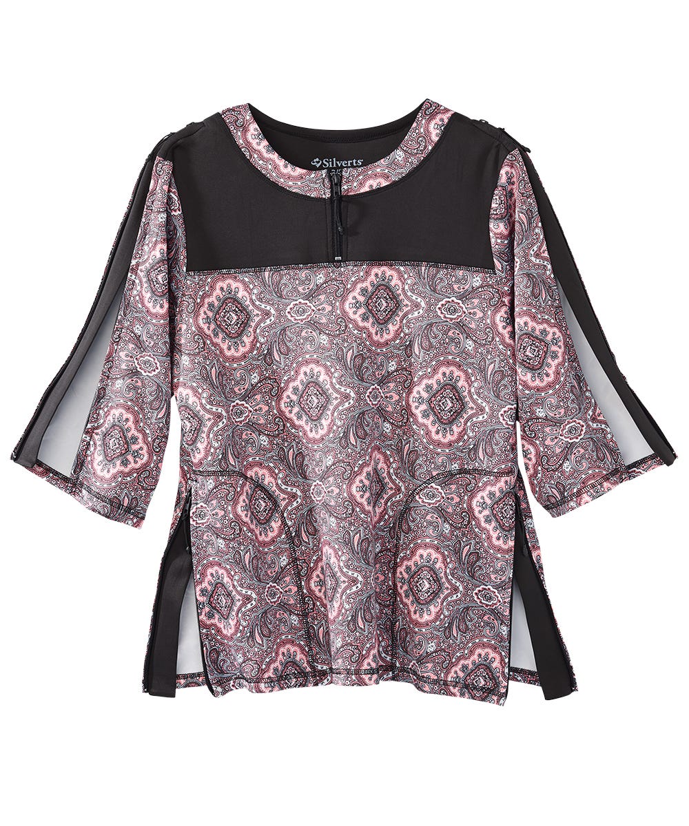 Women's Post Surgery 1/4 Zip Recovery Top - Silverts 13