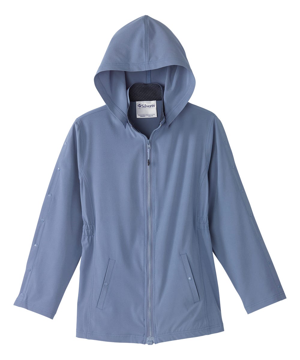 Women's Recovery Rain Jacket with Magnetic Zipper & Detachable Hood - Silverts 1