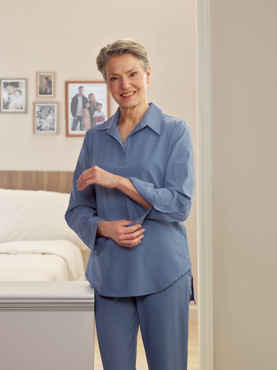 Women's Post Surgery Adaptive Recovery Blouse - Silverts 6