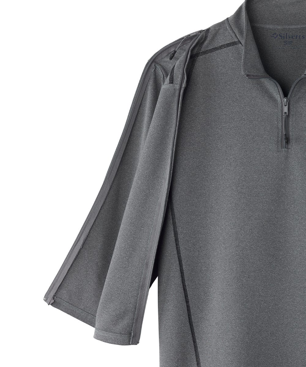 Men's Zippered Post Surgery Recovery Top - Silverts 7