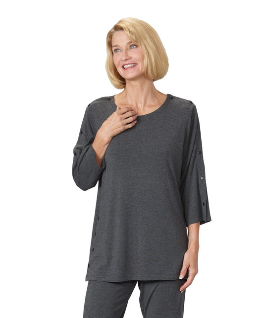 Women's Adaptive Post-Surgical Top With Snaps - Silverts 2