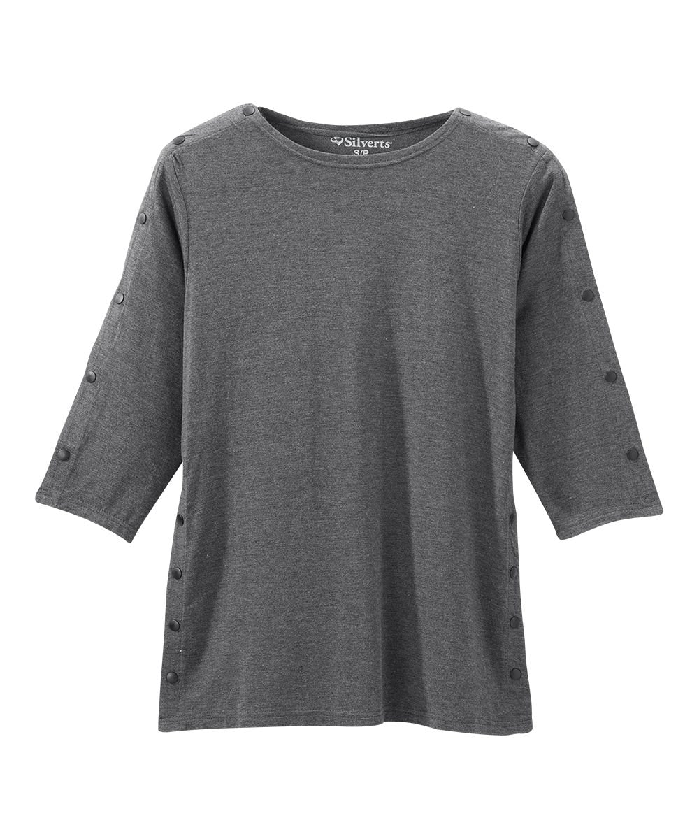 Women's Adaptive Post-Surgical Top With Snaps - Silverts 3
