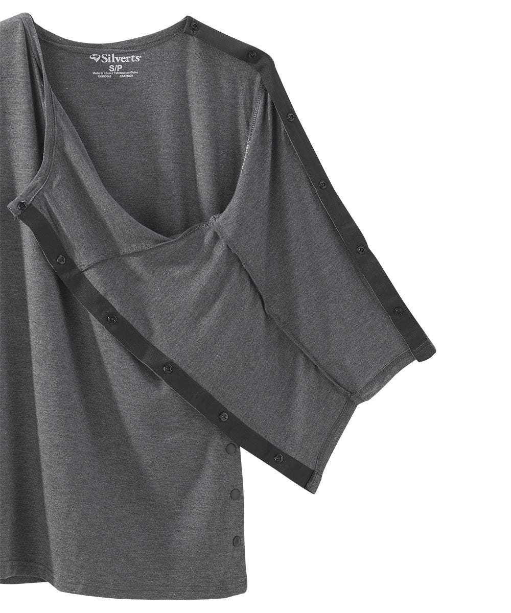 Women's Adaptive Post-Surgical Top With Snaps - Silverts 5