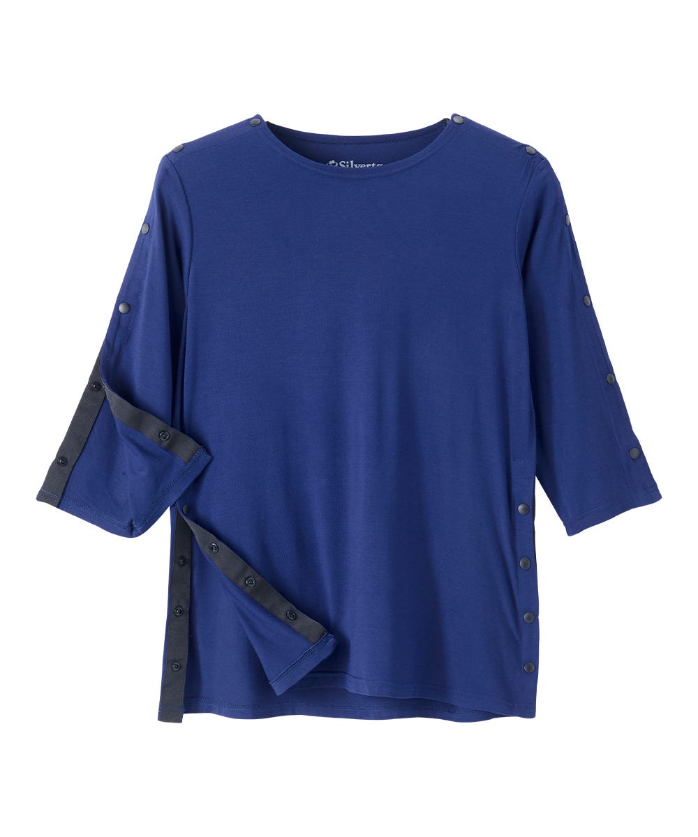 Women's Adaptive Post-Surgical Top With Snaps - Silverts 8