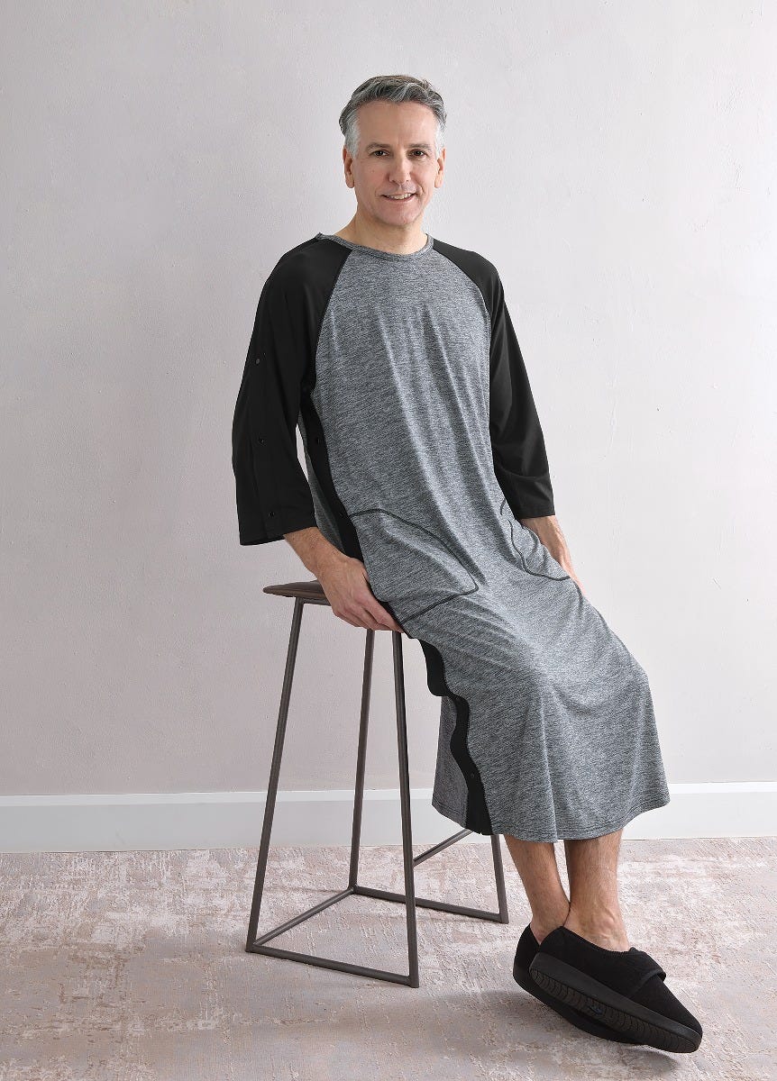 Men's Post Surgery Recovery Nightgown - Silverts 5