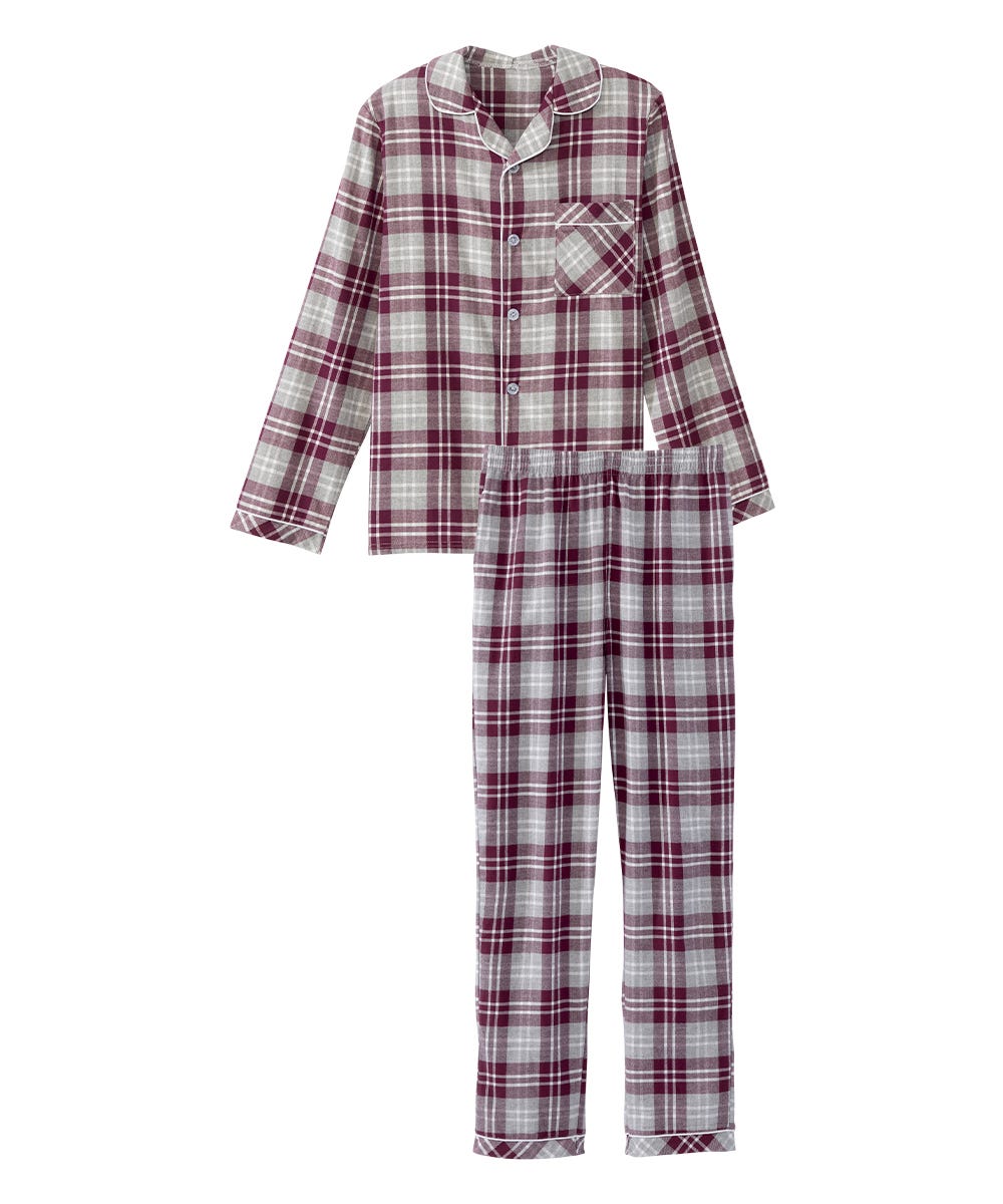 Men's Open Back Top & Pull-On Pant Flannel Pajama Set - Silverts 9