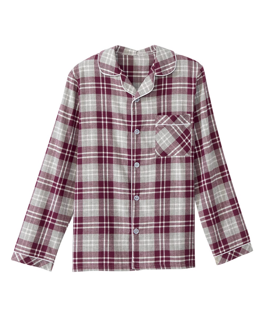 Men's Open Back Top & Pull-On Pant Flannel Pajama Set - Silverts 10