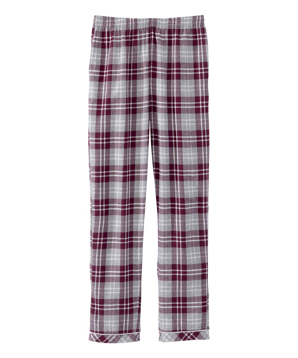 Men's Open Back Top & Pull-On Pant Flannel Pajama Set - Silverts 14