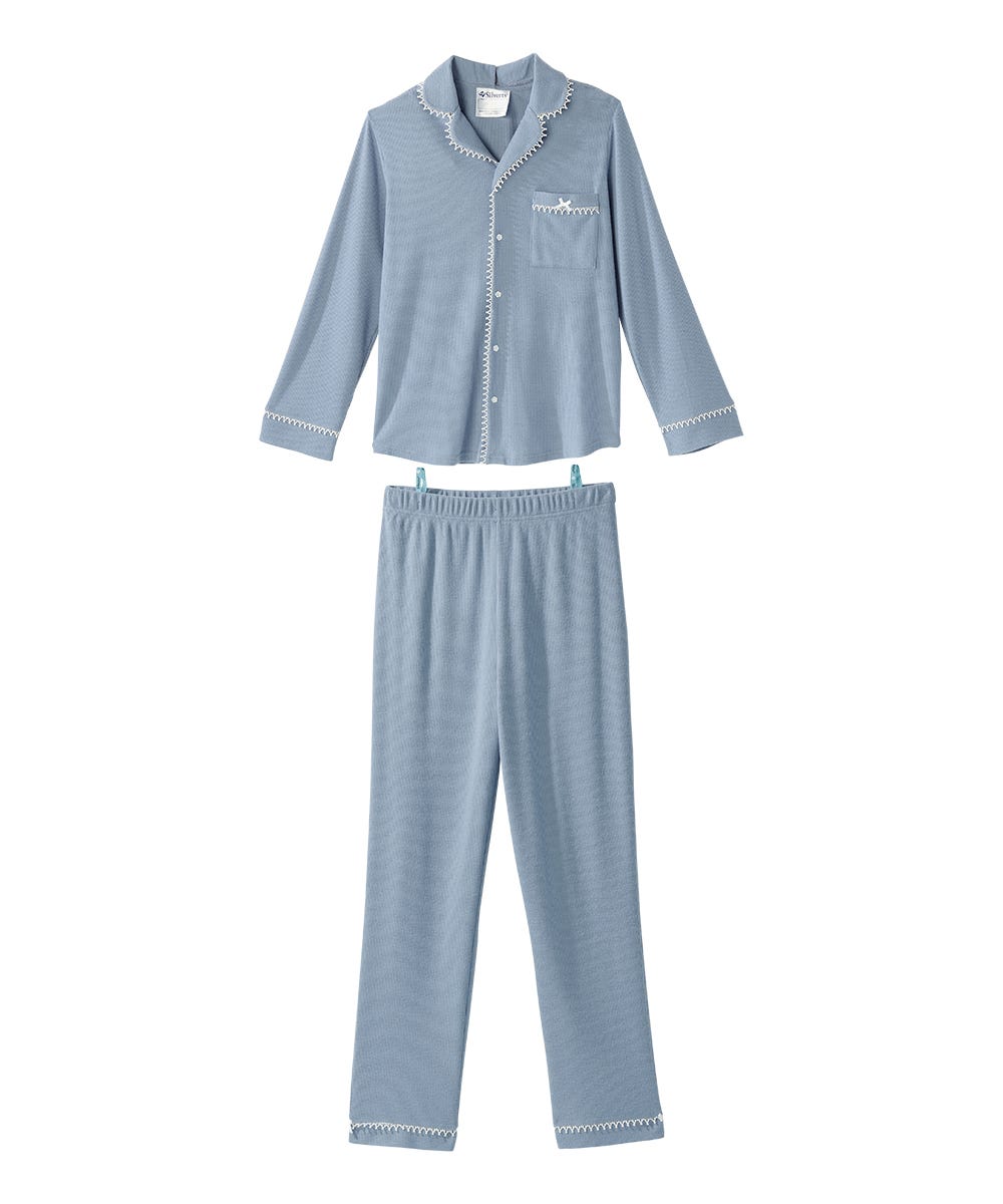 Women's Open Back Top & Pull-On Pant Waffle Knit Pajama Set - Silverts 9