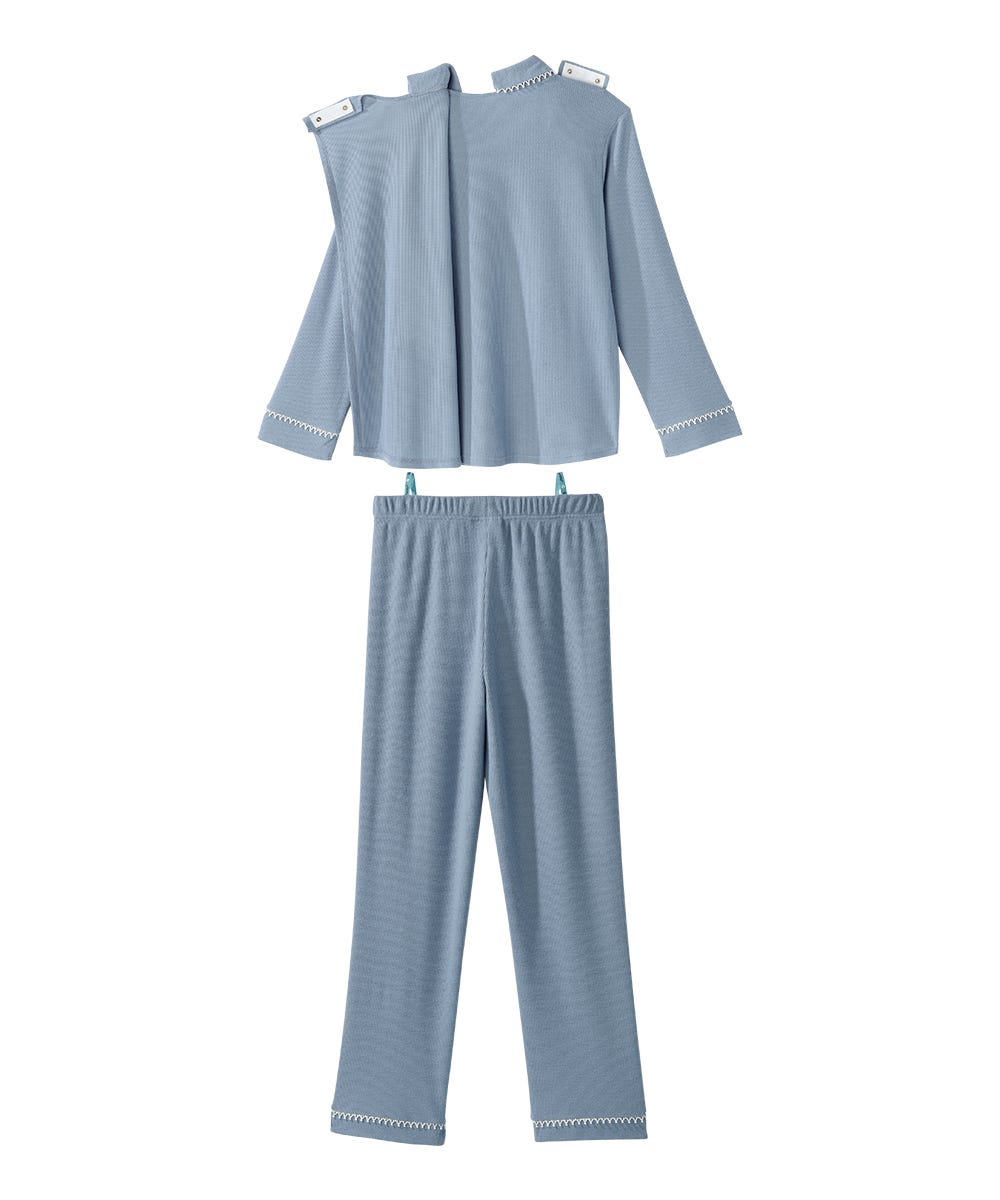 Women's Open Back Top & Pull-On Pant Waffle Knit Pajama Set - Silverts 11