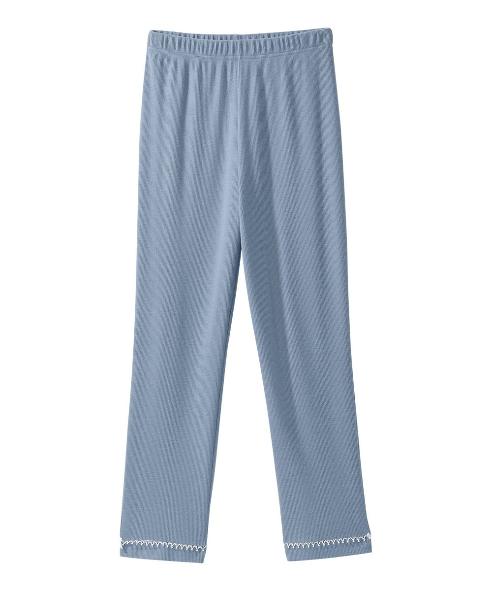 Women's Open Back Top & Pull-On Pant Waffle Knit Pajama Set - Silverts 15