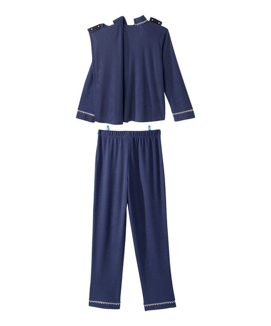 Women's Open Back Top & Pull-On Pant Waffle Knit Pajama Set - Silverts 2