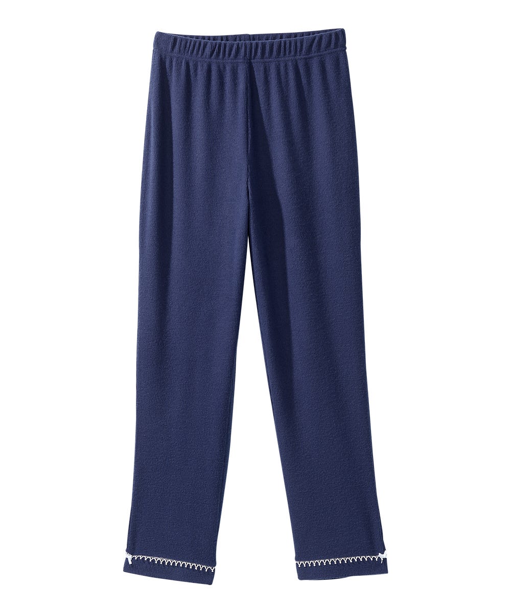 Women's Open Back Top & Pull-On Pant Waffle Knit Pajama Set - Silverts 6