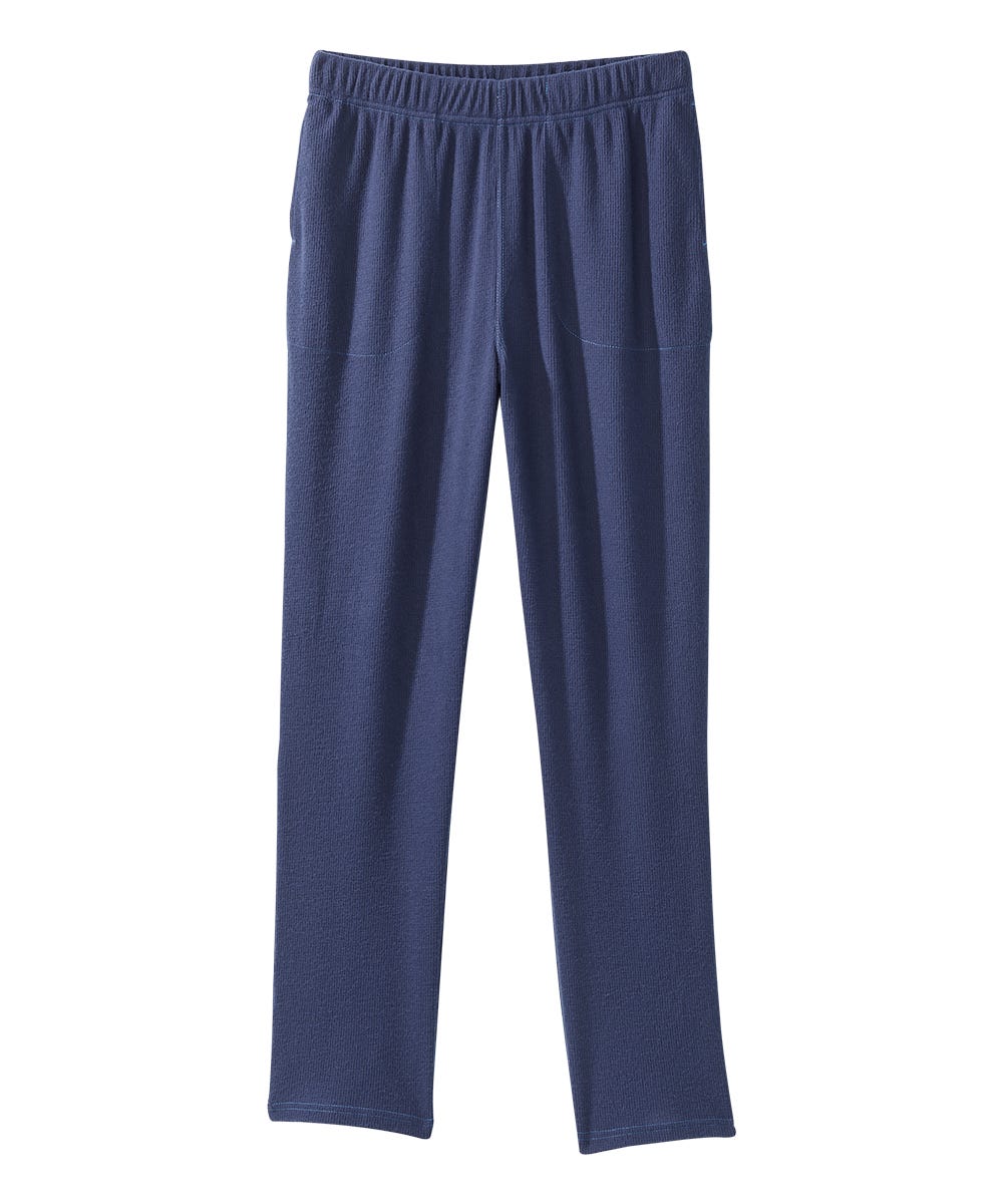 Men's Open Back Top & Pull-on Pant Waffle Knit Pajama Set - Silverts 19