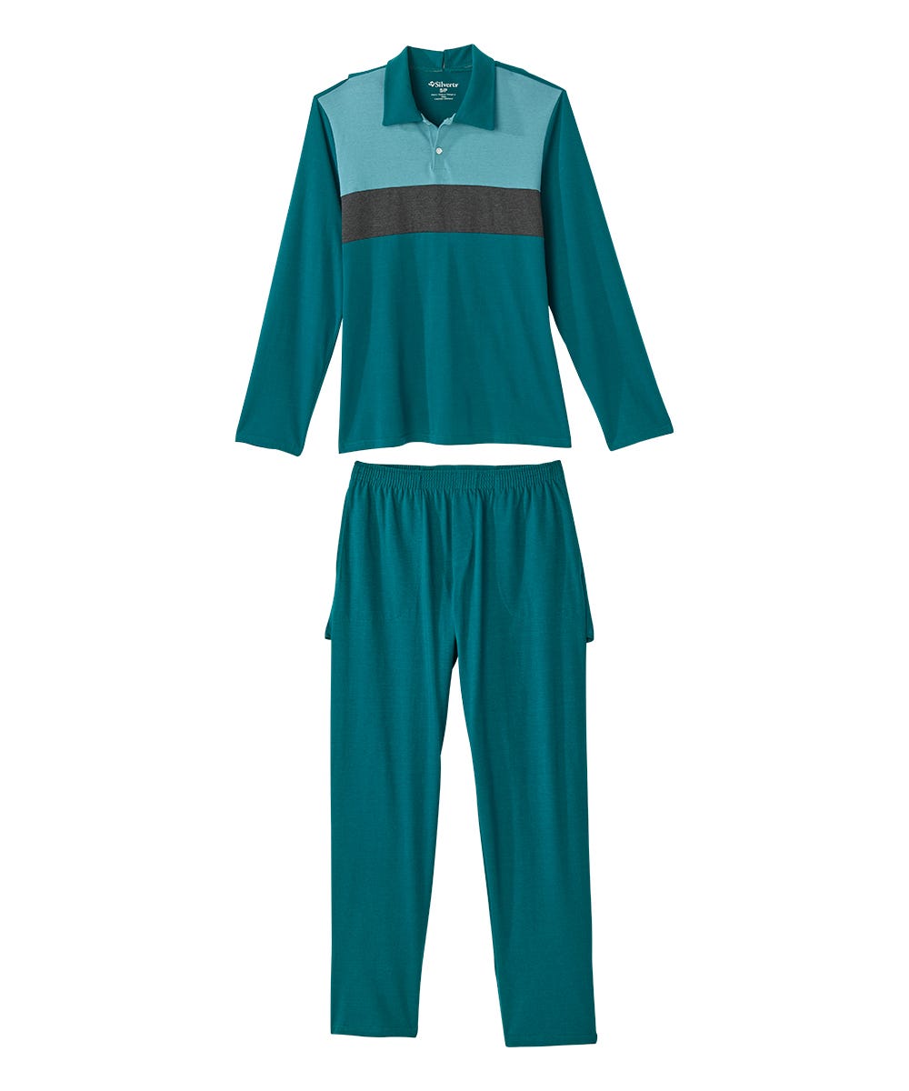 Men's Open Back Long Sleeve Polo & Open Back Pant Set - Clearance - Silverts 14